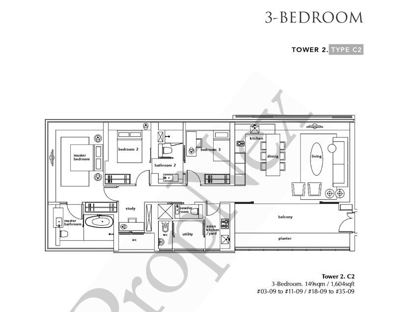 Condominium for Sale, OUE Twin Peaks Condominium For Sale, $3,980,000, 3 Bed 3 Bath 1,604 sqft $2,481.00 psf, SGD 3,980,000 | 99-year Leasehold
