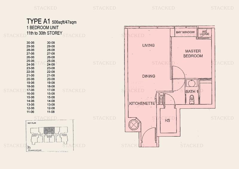 Apartment for Sale, The Clift Apartment For Sale, $1,000,000, 1 Bed 1 Bath 506 sqft $1,976.00 psf, SGD 1,000,000 | 99-year Leasehold