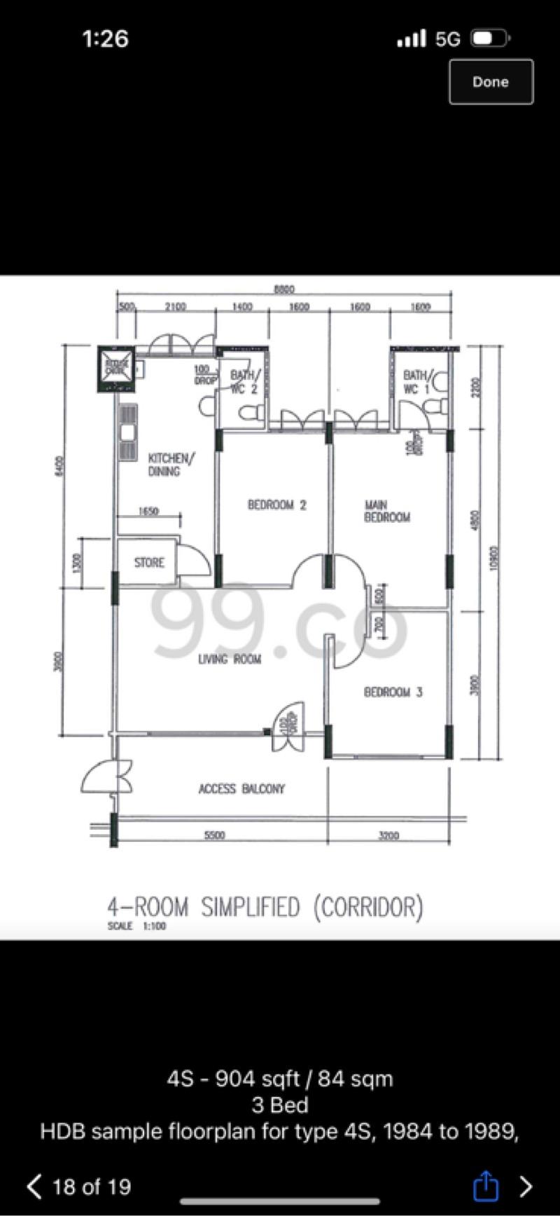HDB Apartment for Sale, 456 Tampines Street 42 HDB Apartment For Sale, $588,000, 3 Bed 2 Bath 904 sqft $650.00 psf, SGD 588,000 | 99-year Leasehold