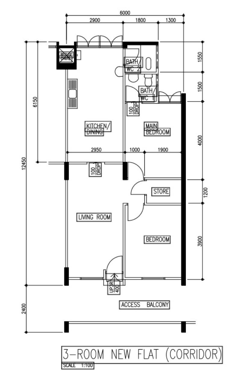 HDB Apartment for Sale, 149 Silat Avenue HDB Apartment For Sale, $450,000, 2 Bed 2 Bath 64 sqft $7,031.00 psf, SGD 450,000