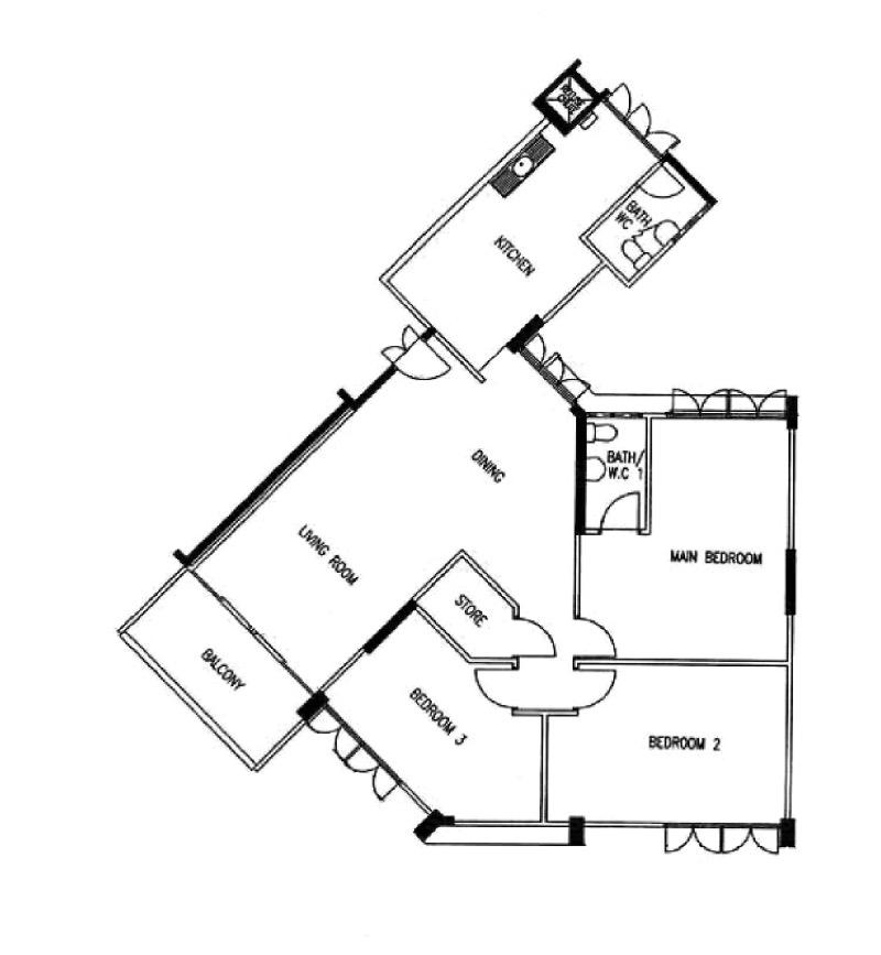 710 Hougang Avenue 2 HDB Apartment For Sale, $768,000, 3 Bed 2 Bath 1,356 sqft $566.00 psf