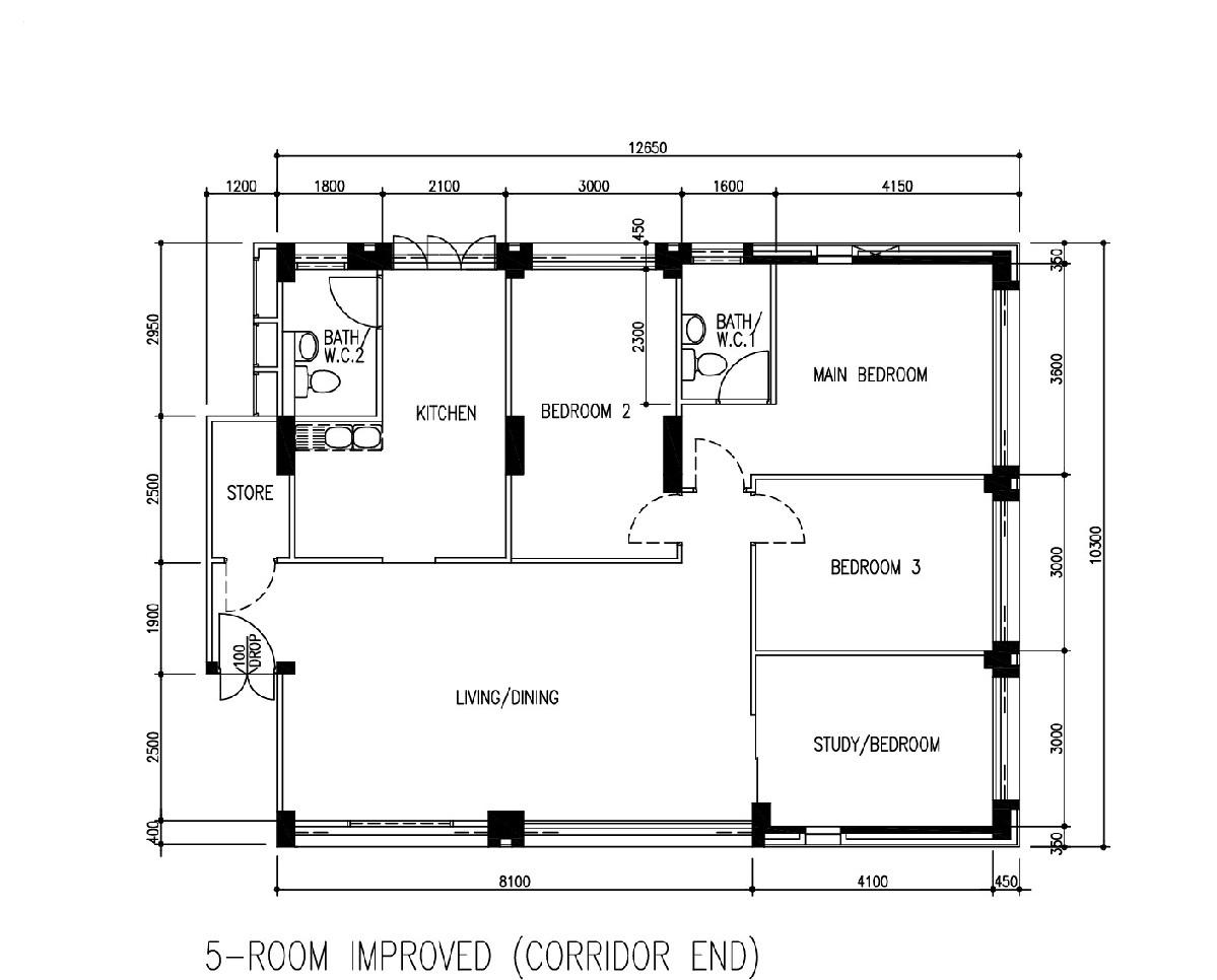 381 Tampines Street 32 HDB Apartment For Sale, $900,000, 3 Bed 2 Bath 1,345 sqft $669.00 psf
