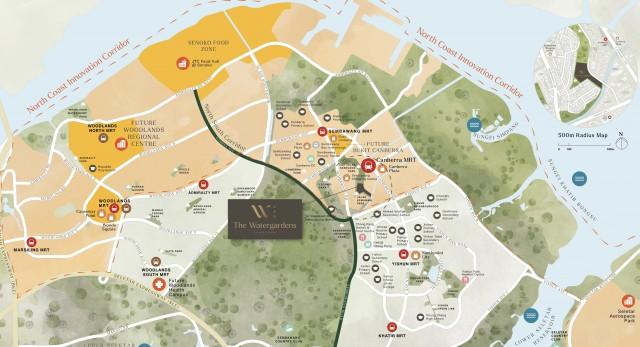 Condominium for Sale, The Watergardens at Canberra Condominium For Sale, $1,328,000, 2 Bed 2 Bath 721 sqft $1,842.00 psf, SGD 1,328,000 | 99-year Leasehold