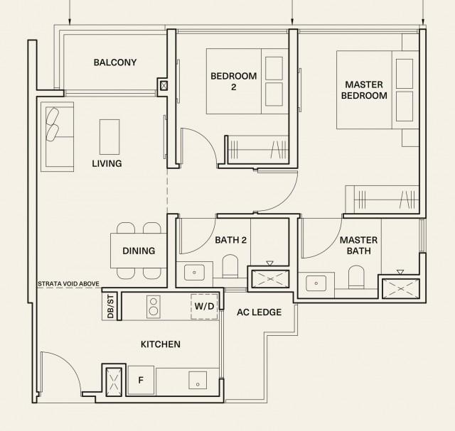 Condominium for Sale, The Watergardens at Canberra Condominium For Sale, $1,328,000, 2 Bed 2 Bath 721 sqft $1,842.00 psf, SGD 1,328,000 | 99-year Leasehold