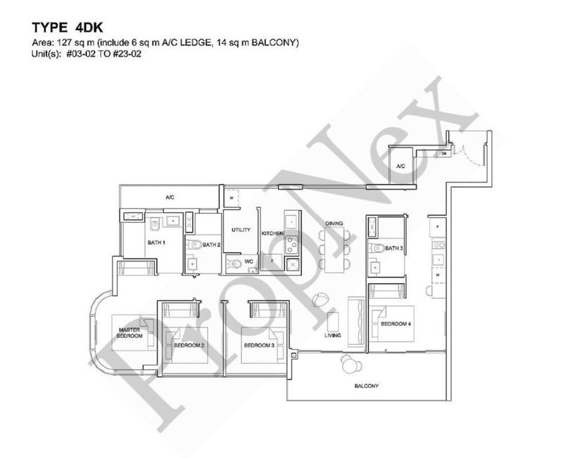 Condominium for Sale, High Park Residences Condominium For Sale, $2,350,000, 4 Bed 4 Bath 1,367 sqft $1,719.00 psf, SGD 2,350,000 | 99-year Leasehold