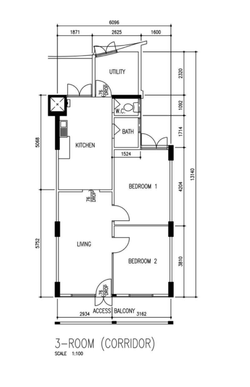 HDB Apartment for Sale, 20 Telok Blangah Crescent HDB Apartment For Sale, $380,000, 2 Bed 1 Bath 699 sqft $544.00 psf, SGD 380,000 | 99-year Leasehold