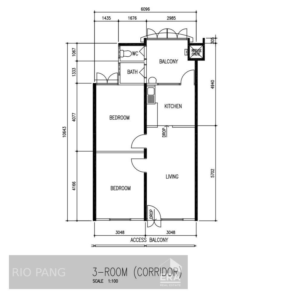HDB - 2 room for Sale, Yuan Ching Road 122 Yuan Ching Road, SGD 340,000 | Leasehold