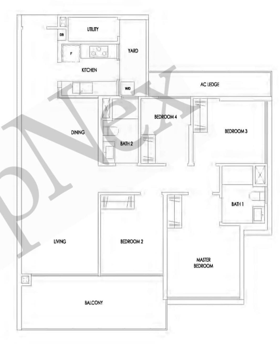 Condominium for Sale, Treasure at Tampines Condominium For Sale, $2,380,000, 4 Bed 2 Bath 1,238 sqft $1,922.00 psf, SGD 2,380,000 | 99-year Leasehold
