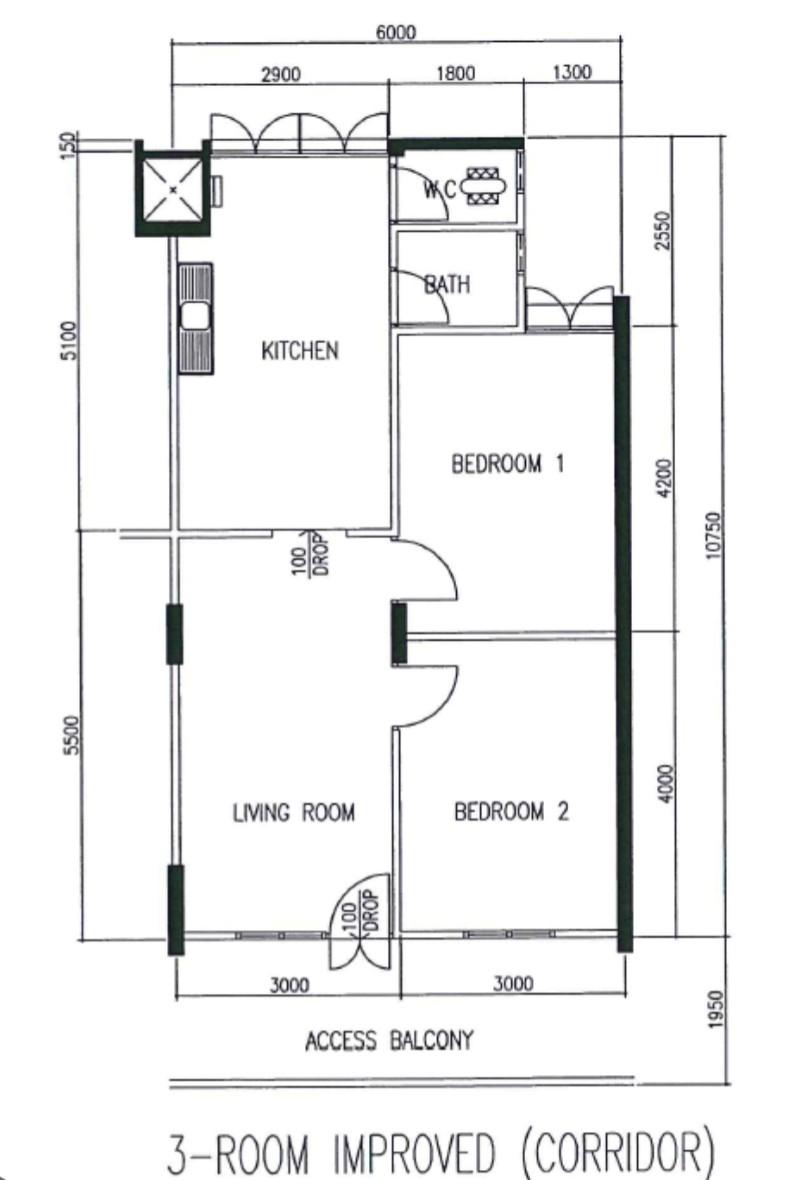 HDB Apartment for Sale, 42 Telok Blangah Rise HDB Apartment For Sale, $450,000, 2 Bed 1 Bath 635 sqft $709.00 psf, SGD 450,000 | 99-year Leasehold