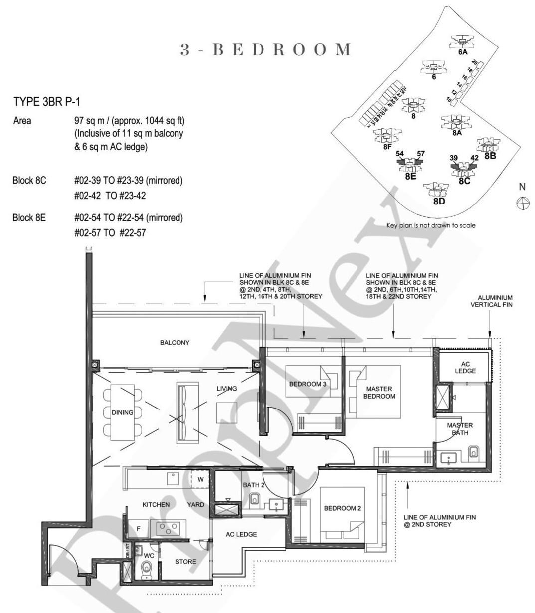 Condominium for Sale, Parc Clematis Condominium For Sale, $2,600,000, 3 Bed 3 Bath 1,044 sqft $2,490.00 psf, SGD 2,600,000 | 99-year Leasehold