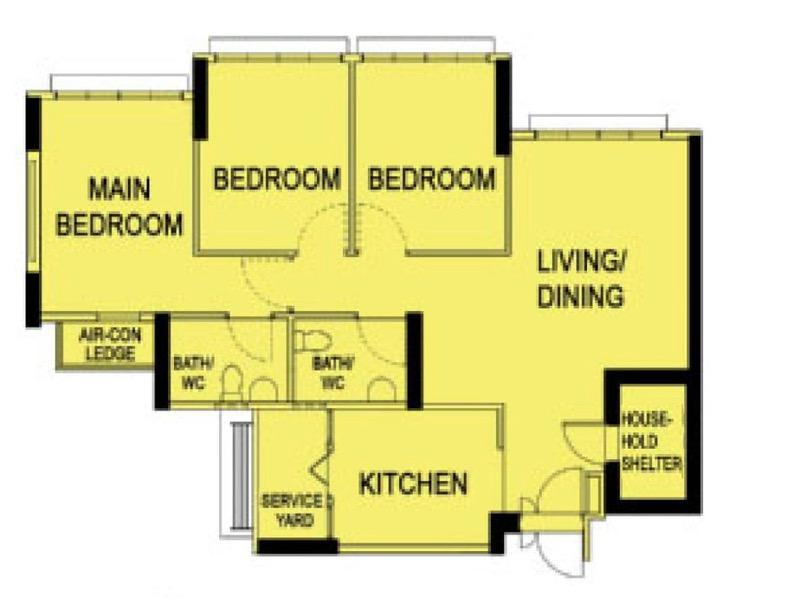 274B Compassvale Bow HDB Apartment For Sale, $750,000, 3 Bed 2 Bath 990 sqft $758.00 psf