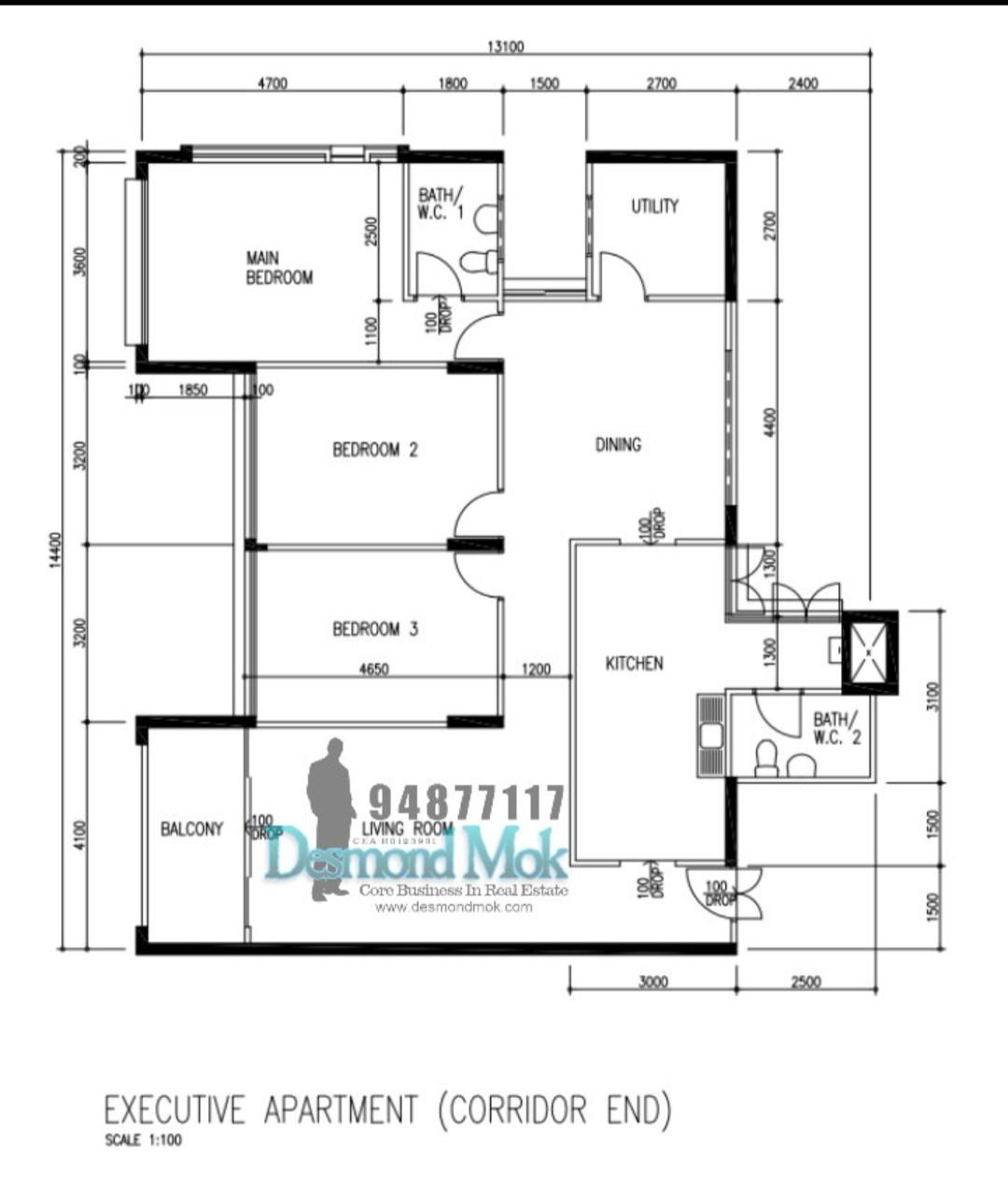 725 Bedok Reservoir Road HDB Apartment For Sale, $950,000, 4 Bed 2 Bath 1,528 sqft $622.00 psf
