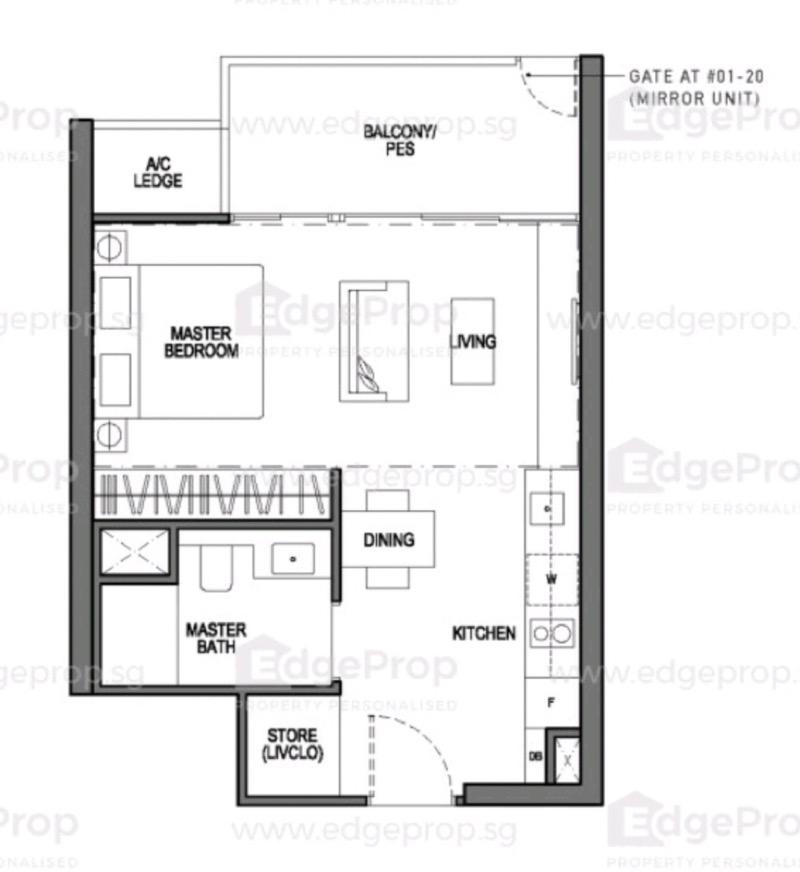 Condominium for Sale, Seaside Residences Condominium For Sale, $1,100,000, 1 Bed 1 Bath 506 sqft $2,174.00 psf, SGD 1,100,000 | 99-year Leasehold