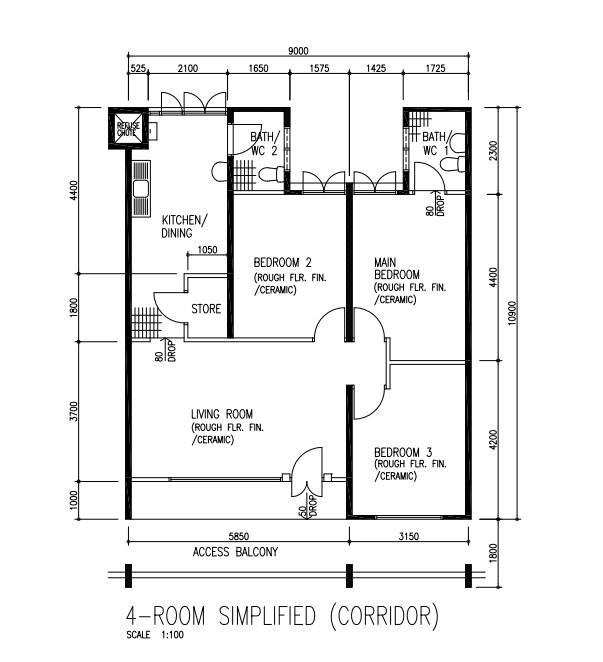 106 Bishan Street 12 HDB Apartment For Sale, $720,000, 3 Bed 2 Bath 904 sqft $796.00 psf