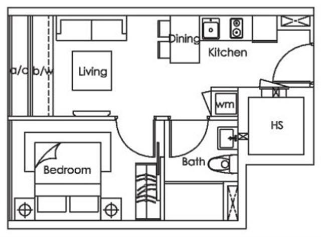 Vibes @ Kovan Condominium For Sale, $690,000, 1 Bed 1 Bath 377 sqft $1,830.00 psf