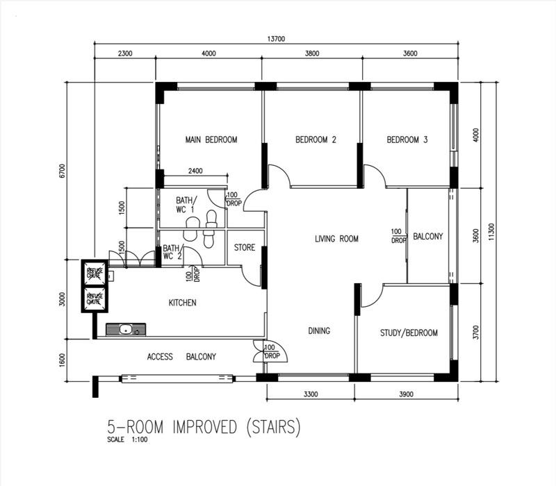 164 Bishan Street 13 HDB Apartment For Sale, $995,000, 4 Bed 2 Bath 1,410 sqft $706.00 psf