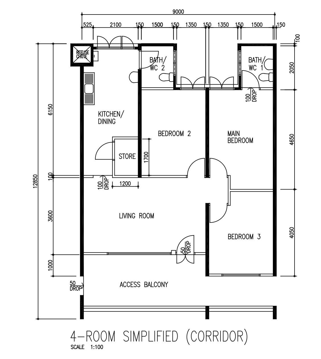124 Bedok Reservoir Road HDB Apartment For Sale, $630,000, 3 Bed 2 Bath 904 sqft $697.00 psf
