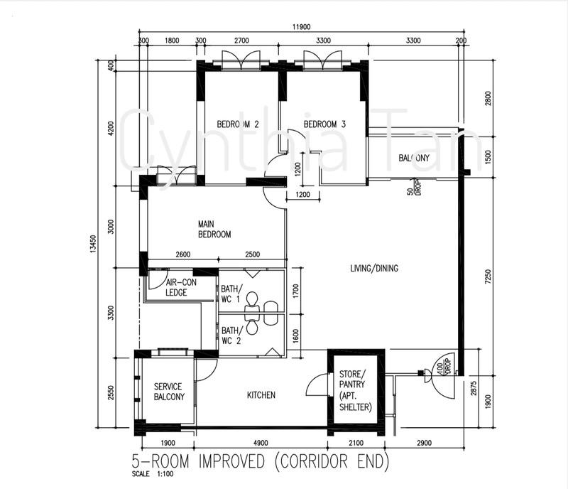 206A Compassvale lane HDB Apartment For Sale, $728,000, 3 Bed 2 Bath 1,313 sqft $554.00 psf