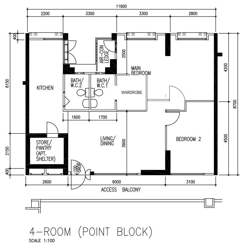 131B Kim Tian Road HDB Apartment For Sale, $999,999, 2 Bed 2 Bath 980 sqft $1,020.00 psf