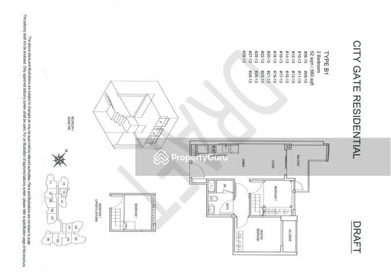 Apartment for Sale, City Gate, SGD 1,588,888 | 99-year lease