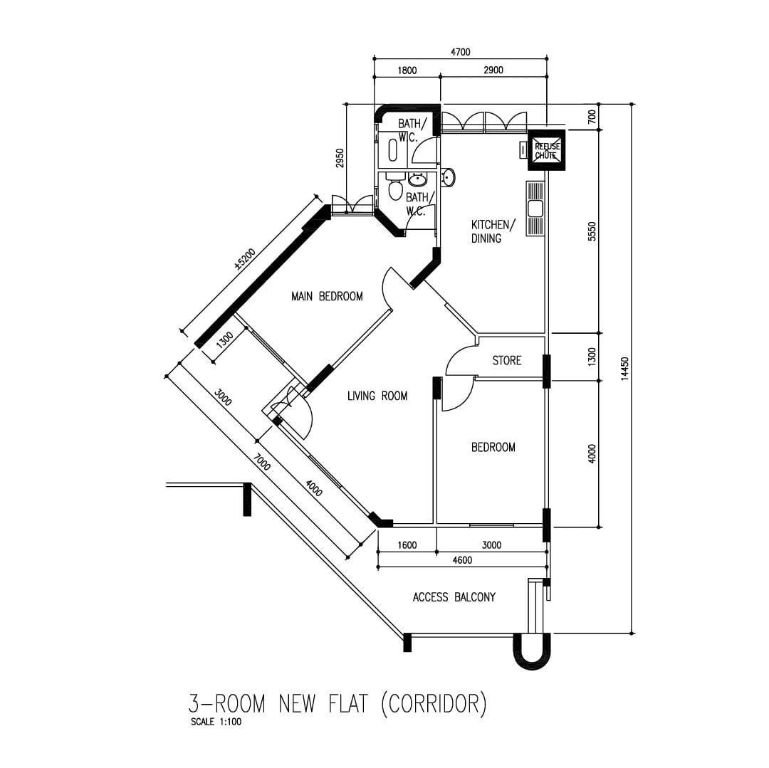 HDB Apartment for Sale, 109 Hougang Avenue 1 HDB Apartment For Sale, $430,000, 2 Bed 2 Bath 753 sqft $571.00 psf, SGD 430,000 | 99-year Leasehold