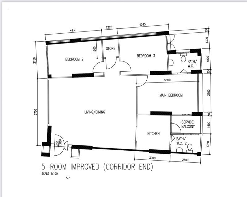 156 Lorong 1 Toa Payoh HDB Apartment For Sale, $1,028,000, 3 Bed 2 Bath 1,270 sqft $809.00 psf