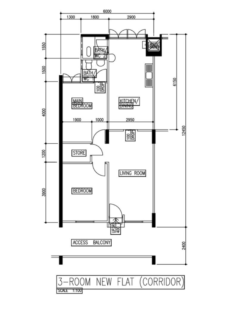 327 Clementi Avenue 5 HDB Apartment For Sale, $488,888, 2 Bed 2 Bath 721 sqft $678.00 psf