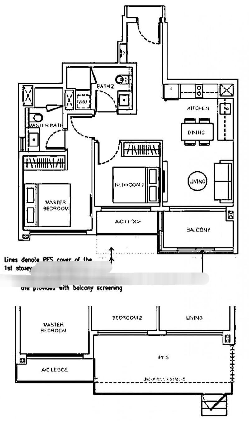 Jewel @ Buangkok Condominium For Sale, $1,375,000, 2 Bed 2 Bath 840 sqft $1,637.00 psf