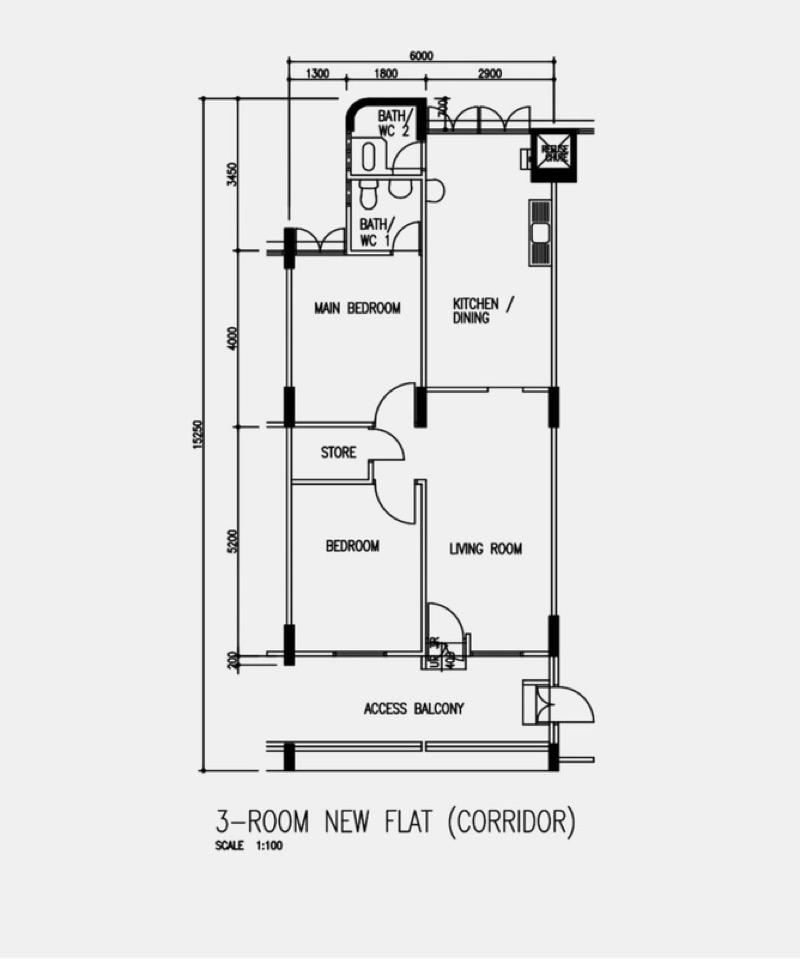 HDB Apartment for Sale, 327 Hougang Avenue 5 HDB Apartment For Sale, $460,000, 2 Bed 2 Bath 721 sqft $638.00 psf, SGD 460,000 | 99-year Leasehold