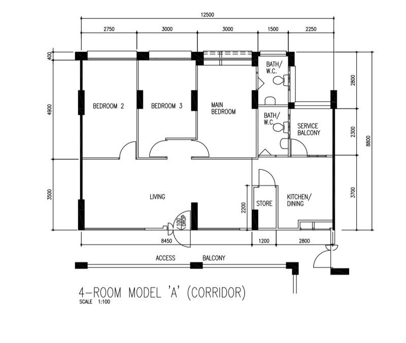 742 Tampines Street 72 HDB Apartment For Sale, $666,000, 3 Bed 2 Bath 1,076 sqft $619.00 psf