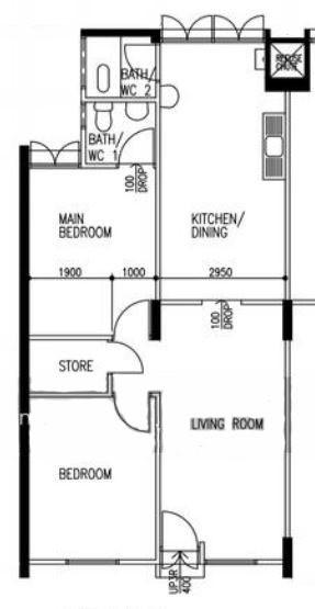 219 Ang Mo Kio Avenue 1 HDB Apartment For Sale, $450,000, 2 Bed 2 Bath 721 sqft $624.00 psf