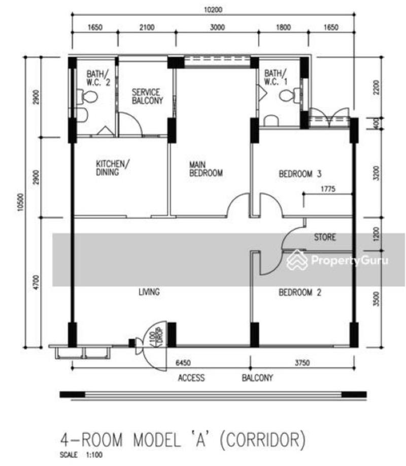 623 Woodlands Drive 52 HDB Apartment For Sale, $560,000, 3 Bed 2 Bath 1,097 sqft $510.00 psf