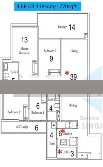 Treasure at Tampines Condominium For Sale, $2,399,999, 4 Bed 2 Bath 1,270 sqft $1,890.00 psf