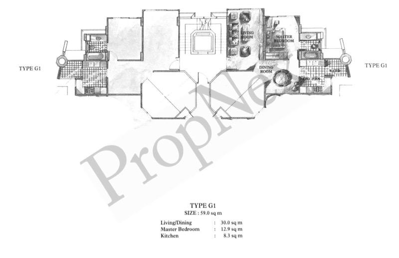 Condominium for Sale, Tanjong Ria Condominium Condominium For Sale, $1,200,000, 1 Bed 1 Bath 635 sqft $1,890.00 psf, SGD 1,200,000 | 99-year Leasehold