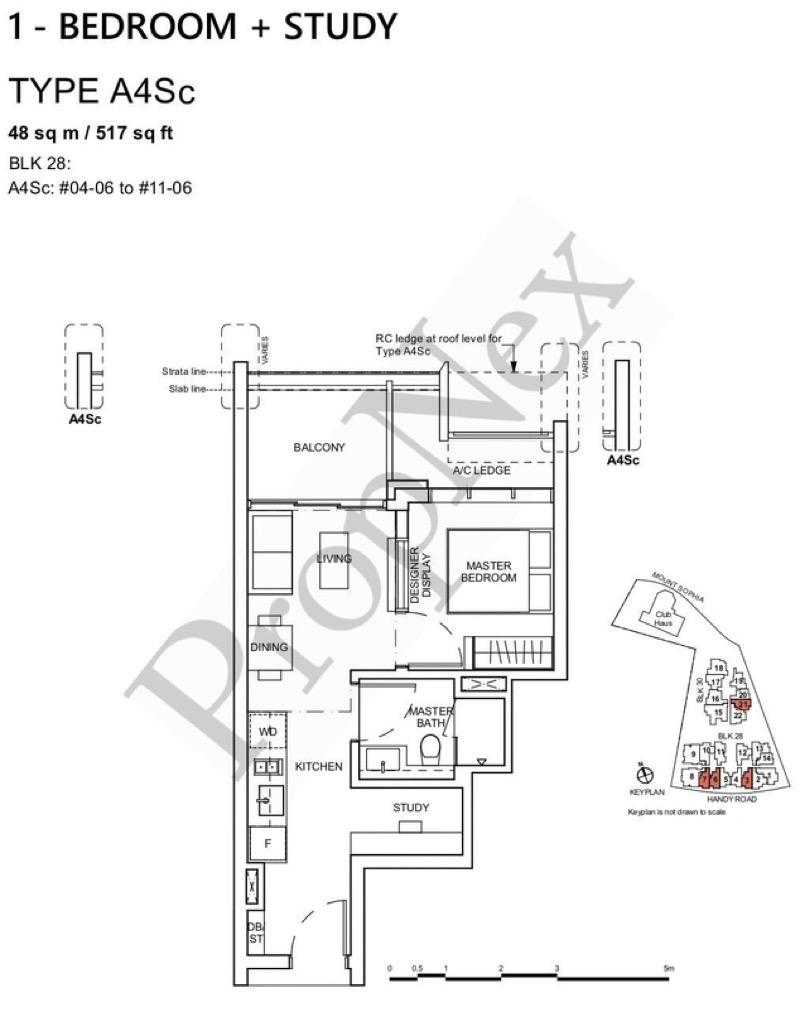Condominium for Sale, Haus On Handy Condominium For Sale, $1,418,000, 1 Bed 1 Bath 517 sqft $2,743.00 psf, SGD 1,418,000 | 99-year Leasehold