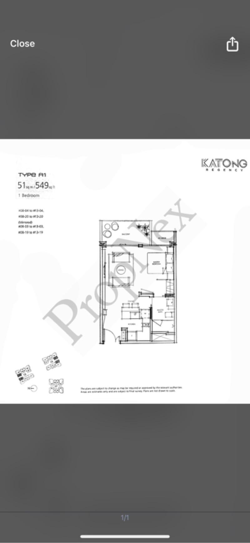 Condominium for Sale, Katong Regency Condominium For Sale, $1,200,000, 1 Bed 1 Bath 495 sqft $2,424.00 psf, SGD 1,200,000 | Freehold