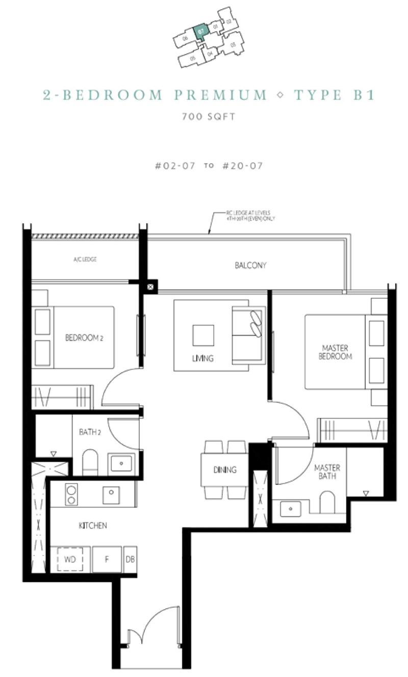 Condominium for Sale, Amber 45 Condominium For Sale, $1,920,000, 2 Bed 2 Bath 700 sqft $2,743.00 psf, SGD 1,920,000 | Freehold