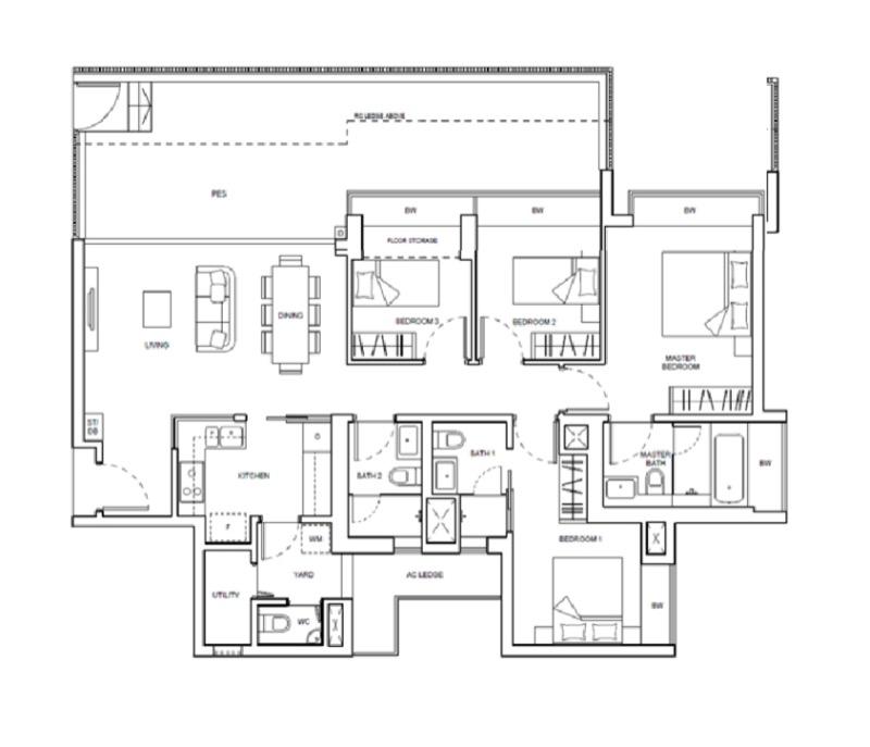 Condominium for Sale, The Palette Condominium For Sale, $2,300,000, 4 Bed 4 Bath 1,690 sqft $1,361.00 psf, SGD 2,300,000 | 99-year Leasehold