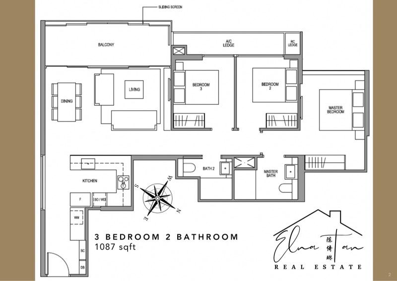 Condominium for Sale, Martin Modern Condominium For Sale, $3,100,000, 3 Bed 2 Bath 1,087 sqft $2,852.00 psf, SGD 3,100,000 | 99-year Leasehold