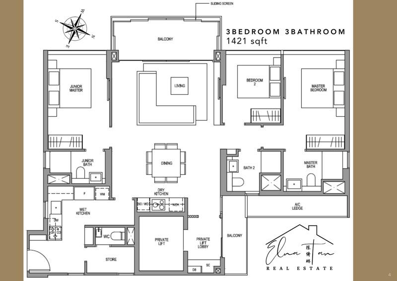 Condominium for Sale, Martin Modern Condominium For Sale, $4,100,000, 3 Bed 4 Bath 1,421 sqft $2,885.00 psf, SGD 4,100,000 | 99-year Leasehold