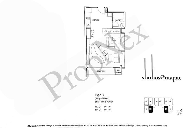 Studios @ Marne Apartment For Sale, $868,0001 Bath 560 sqft $1,550.00 psf