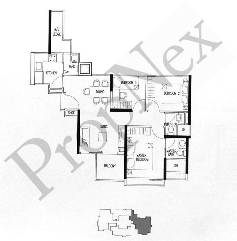 City Regency Apartment For Sale, $1,450,000, 3 Bed 2 Bath 872 sqft $1,663.00 psf