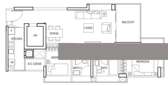 The Vermont On Cairnhill Apartment For Sale, $2,400,000, 2 Bed 2 Bath 893 sqft $2,688.00 psf