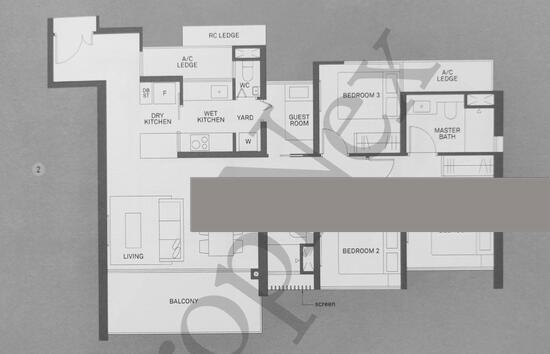 CHEAP 3 Bed Study In Clementi, The Clement Canopy Condominium For Sale, $2,380,000, 3 Bed 2 Bath 1,109 sqft $2,146.00 psf