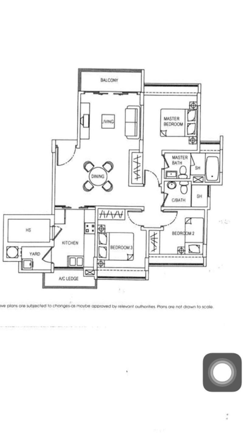 The Elegance @ Changi Condominium For Sale, $1,680,000, 3 Bed 2 Bath 1,011 sqft $1,662.00 psf