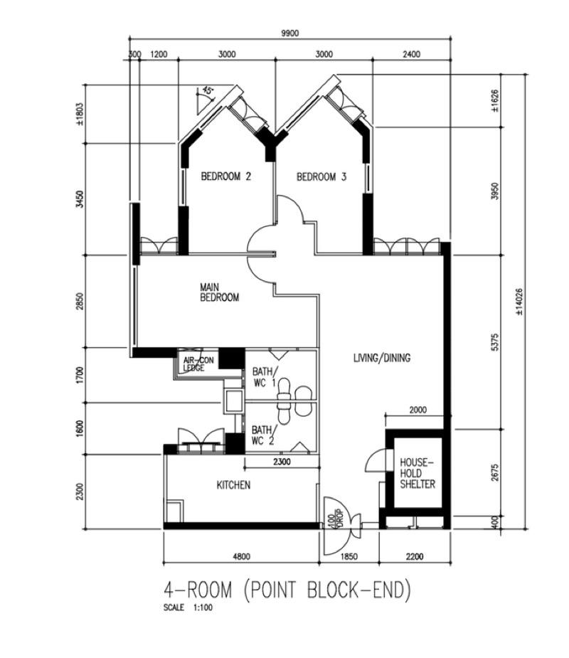 13 Farrer Park Road HDB Apartment For Sale, $860,000, 3 Bed 2 Bath 86 sqft $10,000.00 psf