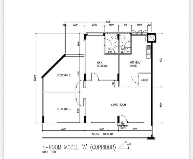 888 Tampines Street 81 HDB Apartment For Sale, $680,000, 3 Bed 2 Bath 1,162 sqft $585.00 psf