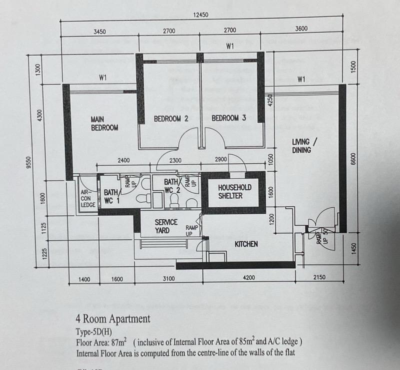 18B Holland Drive HDB Apartment For Sale, $1,080,000, 3 Bed 2 Bath 936 sqft $1,154.00 psf