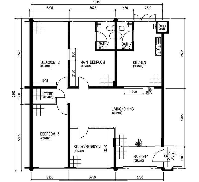 540 Hougang Avenue 8 HDB Apartment For Sale, $708,000, 4 Bed 2 Bath 1,302 sqft $544.00 psf
