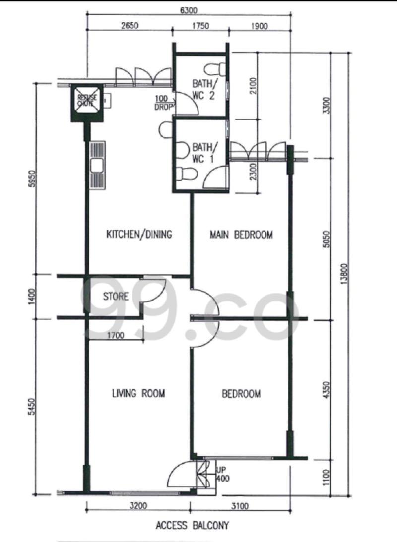 877 Tampines Street 84 HDB Apartment For Sale, $508,888, 2 Bed 2 Bath 796 sqft $639.00 psf